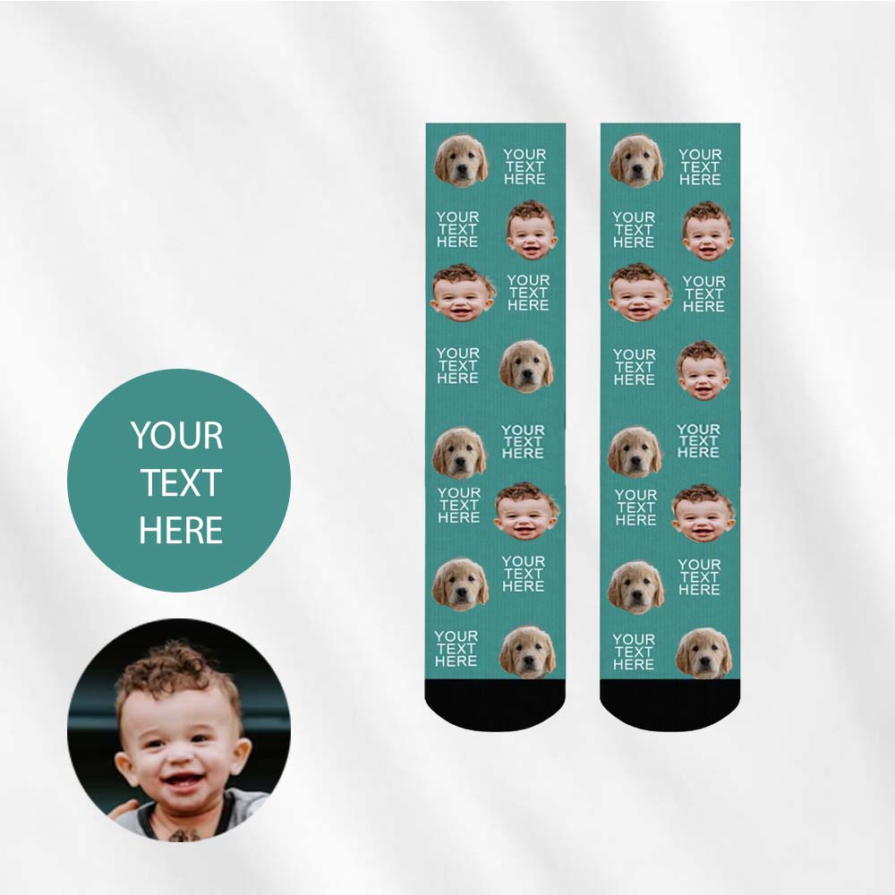 custom face socks with text