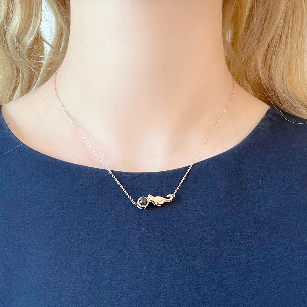 cat projection necklace