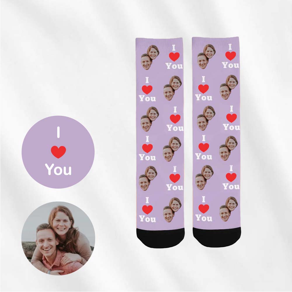 custom socks I love you