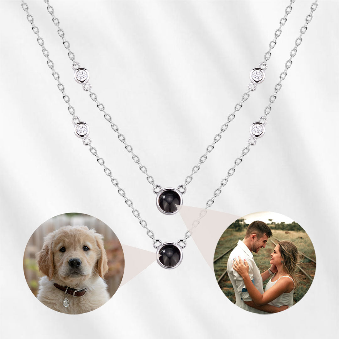 multiple photo projection necklace