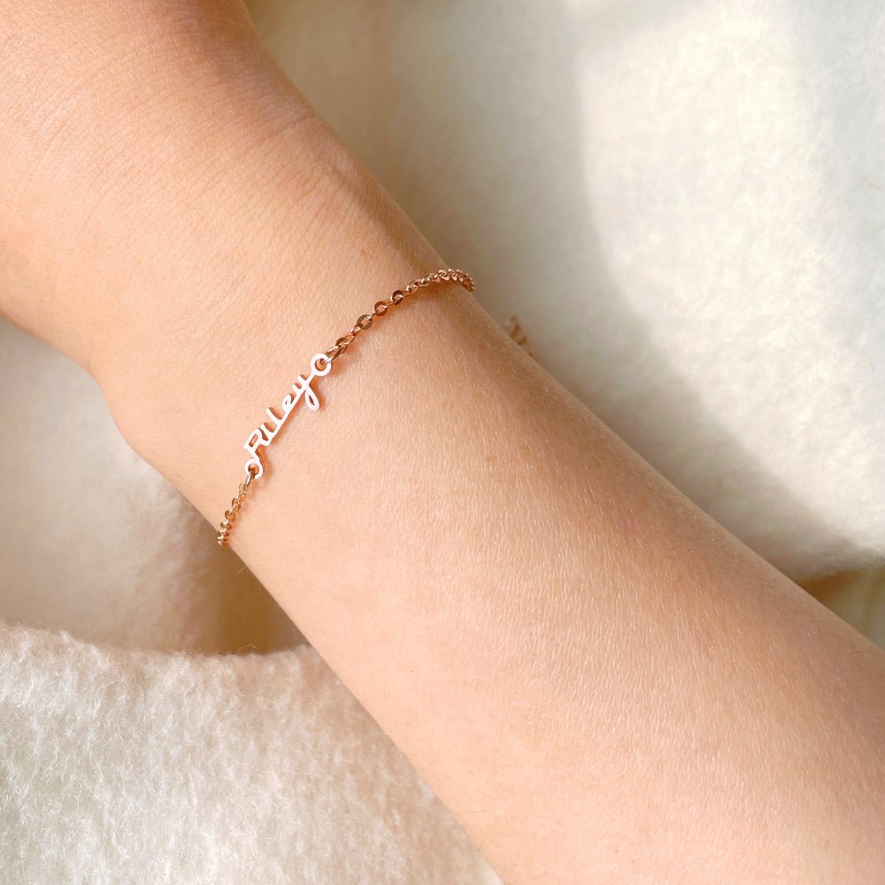 dainty name bracelet