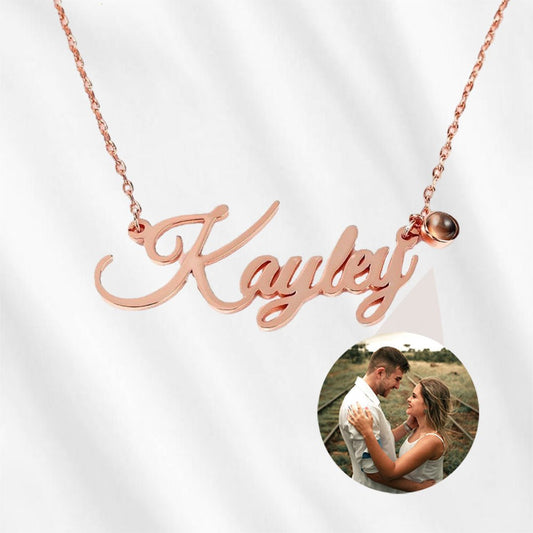 projection necklace with custom name