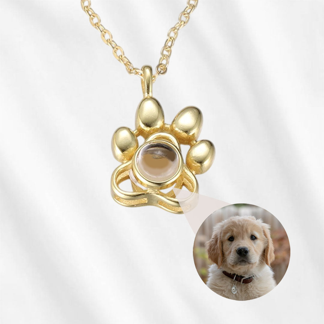 paw necklace with picture inside