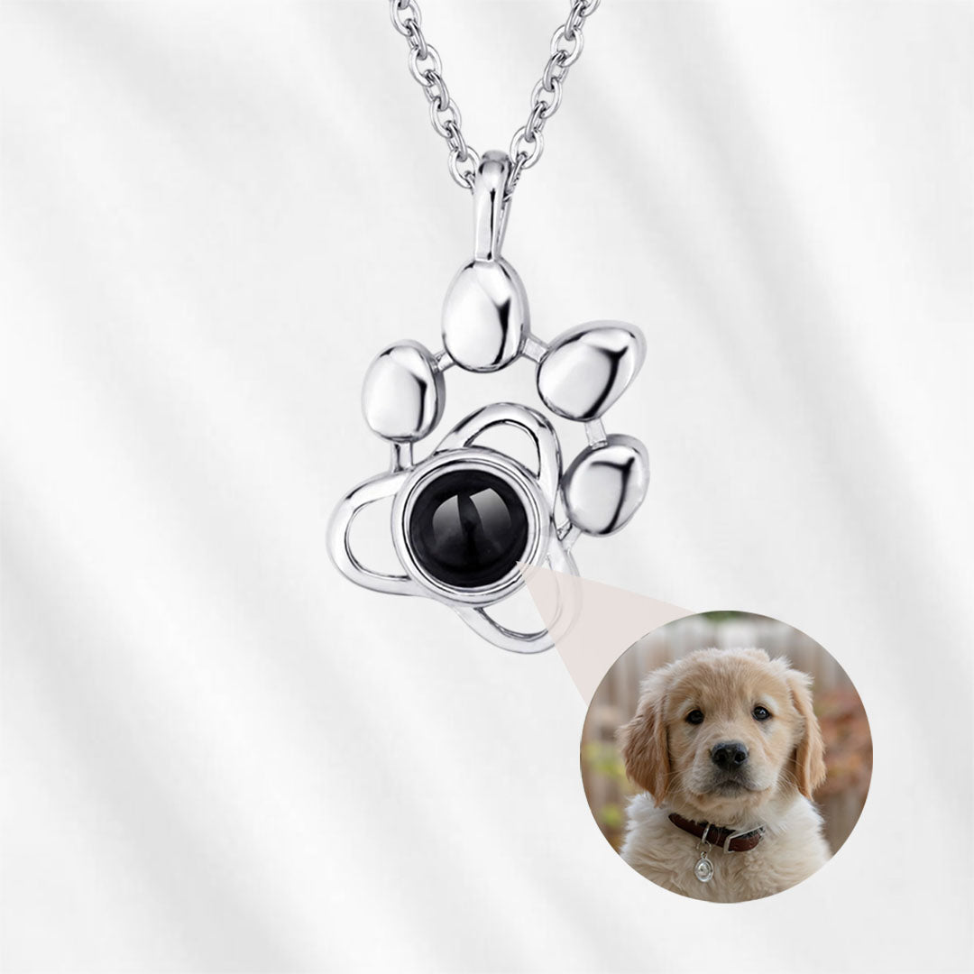 paw necklace with picture inside