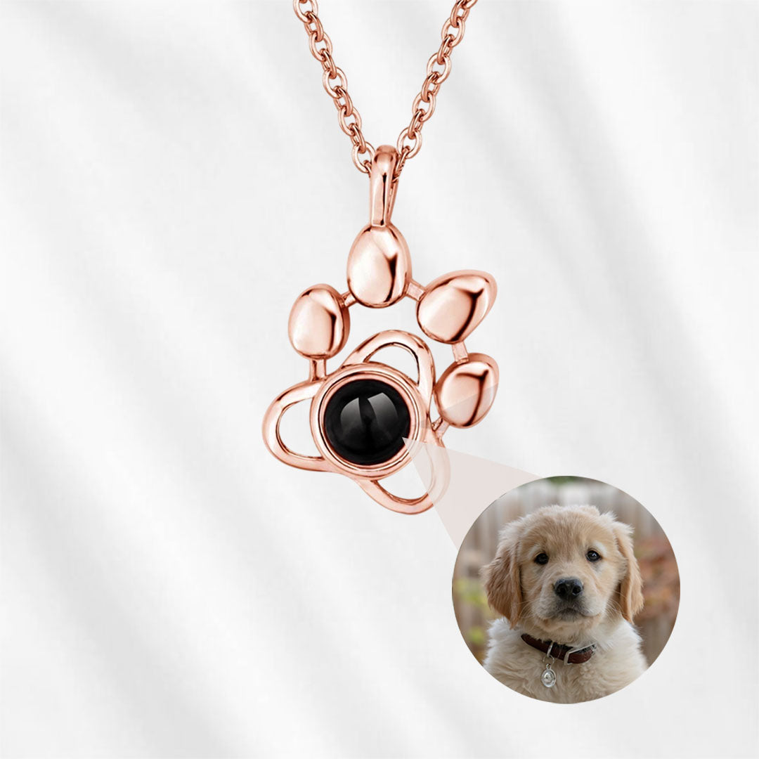 paw necklace with picture inside