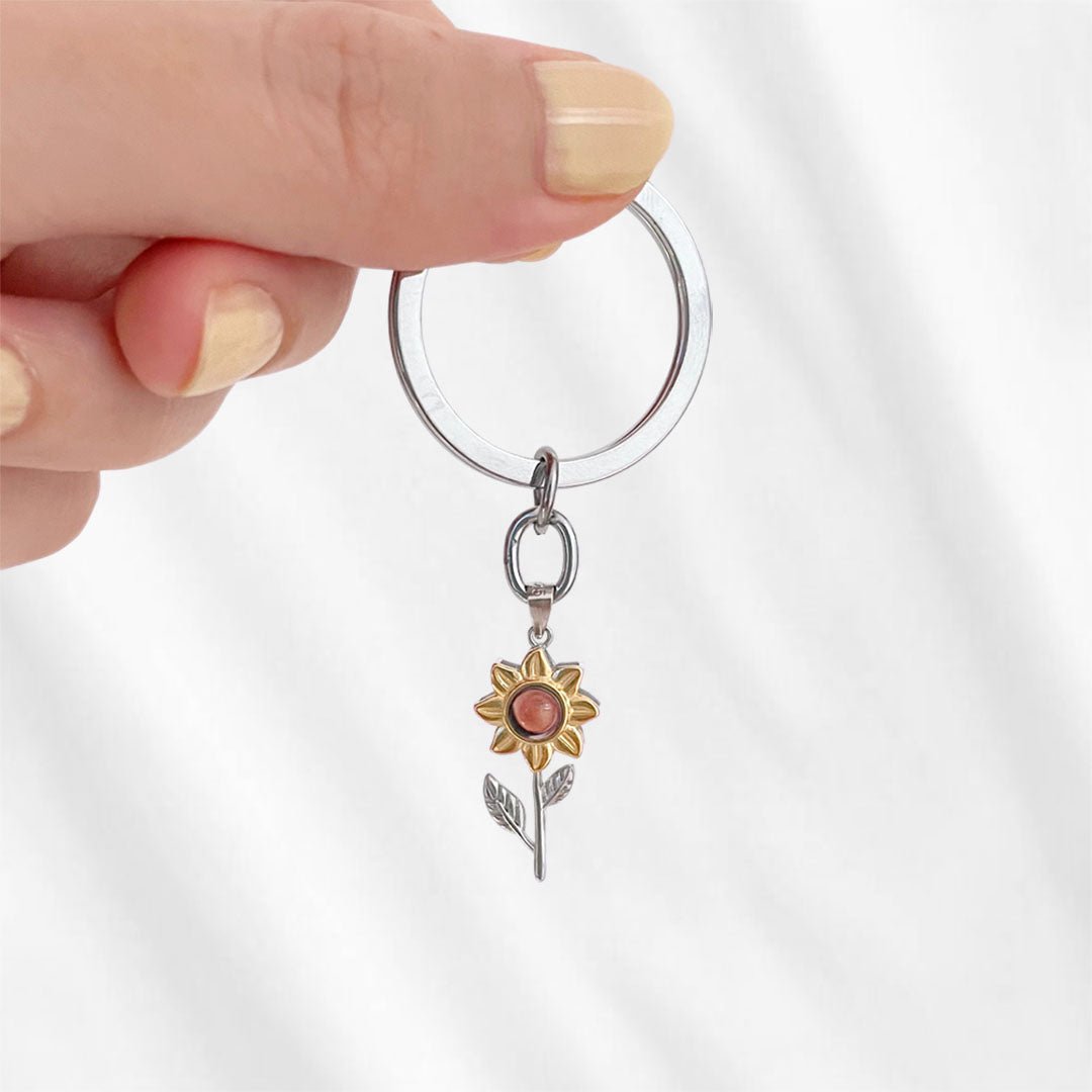 photo projection keychain sunflower