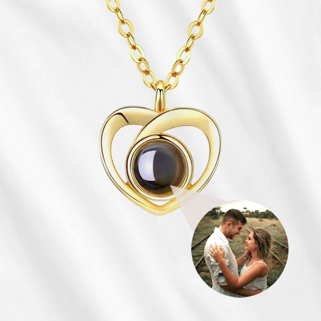 heart necklace with picture inside