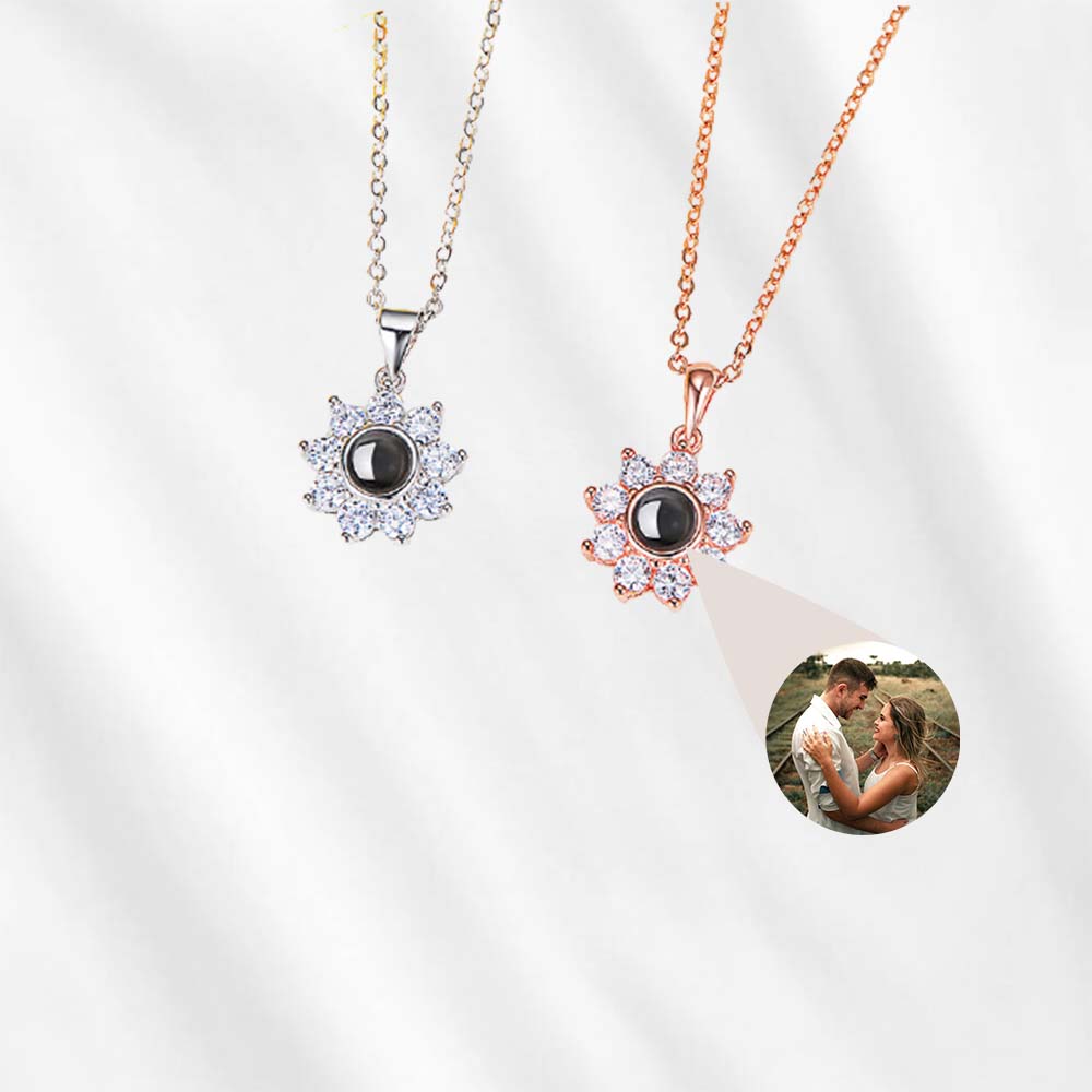 Custom Photo Projection Necklace with Birth Stone Pendant – Hidden Forever